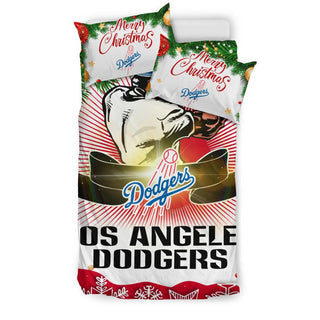 Colorful Gift Shop Merry Christmas Los Angeles Dodgers Bedding Sets