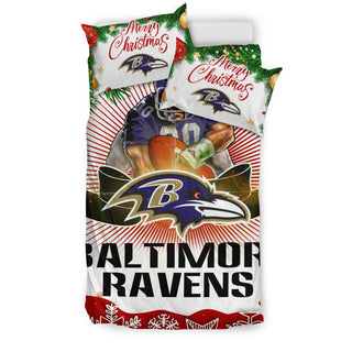 Colorful Gift Shop Merry Christmas Baltimore Ravens Bedding Sets