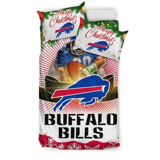 Colorful Gift Shop Merry Christmas Buffalo Bills Bedding Sets