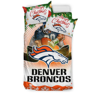 Colorful Gift Shop Merry Christmas Denver Broncos Bedding Sets