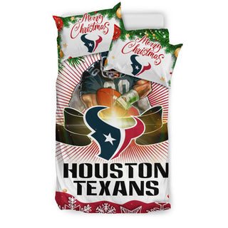 Colorful Gift Shop Merry Christmas Houston Texans Bedding Sets