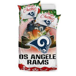 Colorful Gift Shop Merry Christmas Los Angeles Rams Bedding Sets