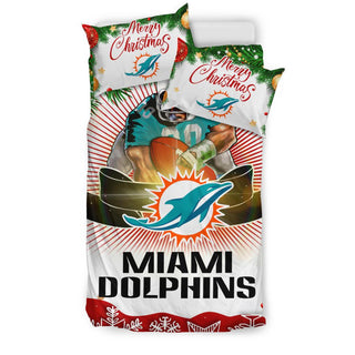 Colorful Gift Shop Merry Christmas Miami Dolphins Bedding Sets