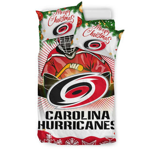 Colorful Gift Shop Merry Christmas Carolina Hurricanes Bedding Sets