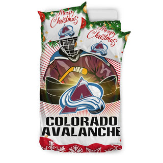 Colorful Gift Shop Merry Christmas Colorado Avalanche Bedding Sets