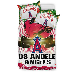 Colorful Gift Shop Merry Christmas Los Angeles Angels Bedding Sets