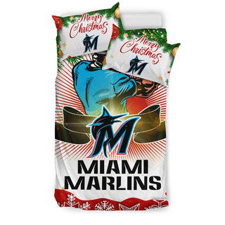 Colorful Gift Shop Merry Christmas Miami Marlins Bedding Sets
