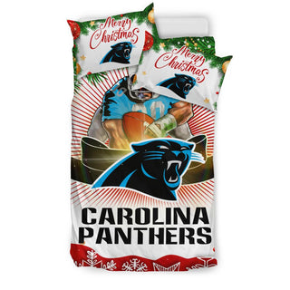 Colorful Gift Shop Merry Christmas Carolina Panthers Bedding Sets