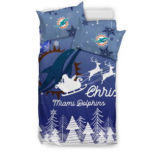 Merry Christmas Gift Miami Dolphins Bedding Sets Pro Shop
