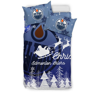 Merry Christmas Gift Edmonton Oilers Bedding Sets Pro Shop