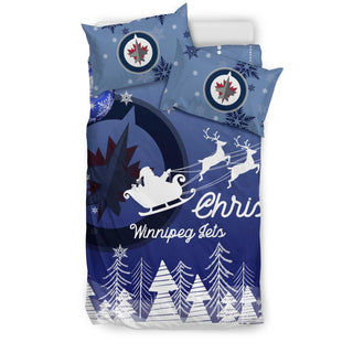 Merry Christmas Gift Winnipeg Jets Bedding Sets Pro Shop