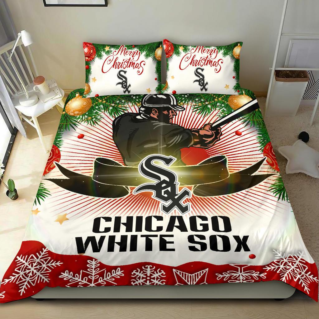 Colorful Gift Shop Merry Christmas Chicago White Sox Bedding Sets
