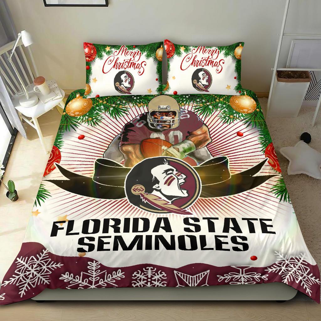 Colorful Gift Shop Merry Christmas Florida State Seminoles Bedding Sets