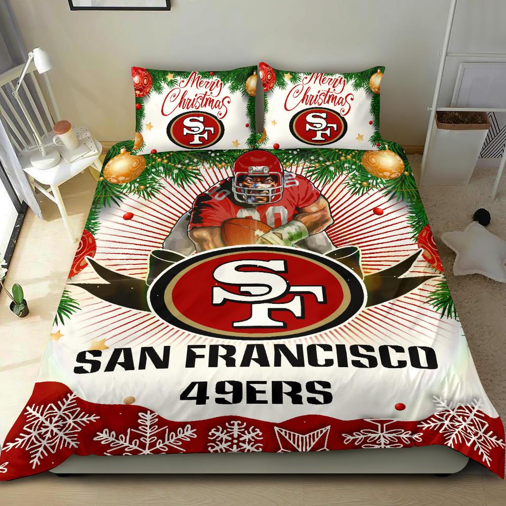Colorful Gift Shop Merry Christmas San Francisco 49ers Bedding Sets
