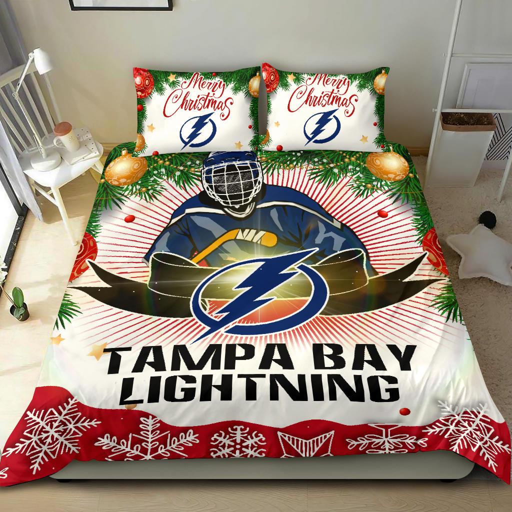 Colorful Gift Shop Merry Christmas Tampa Bay Lightning Bedding Sets
