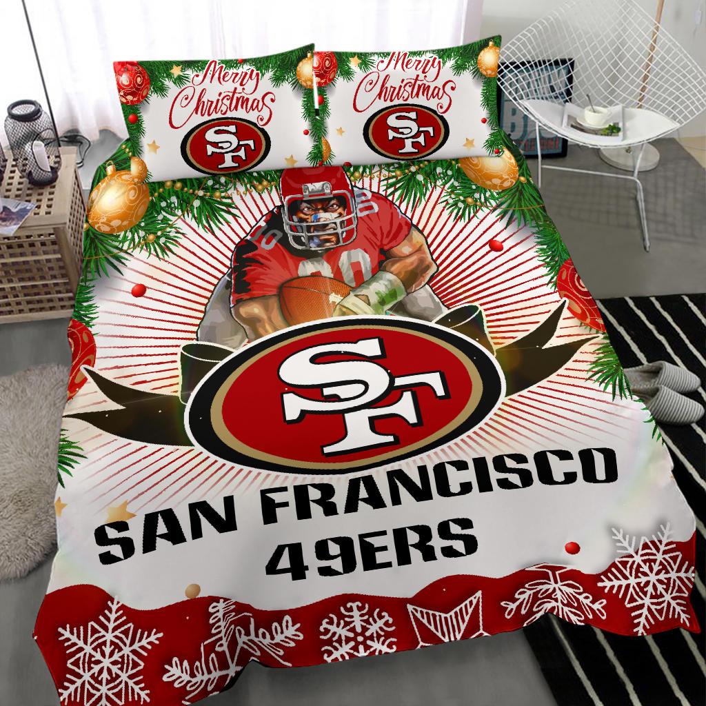 Colorful Gift Shop Merry Christmas San Francisco 49ers Bedding Sets