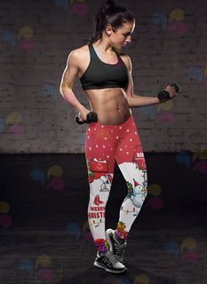 Funny Merry Christmas Boston Red Sox Leggings