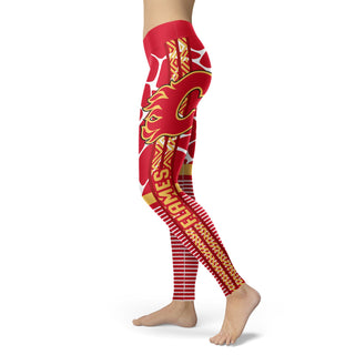 Awesome Light Attractive Calgary Flames Leggings
