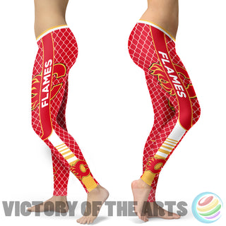 Amazing Line Circle Stylish Fashion Calgary Flames Leggings