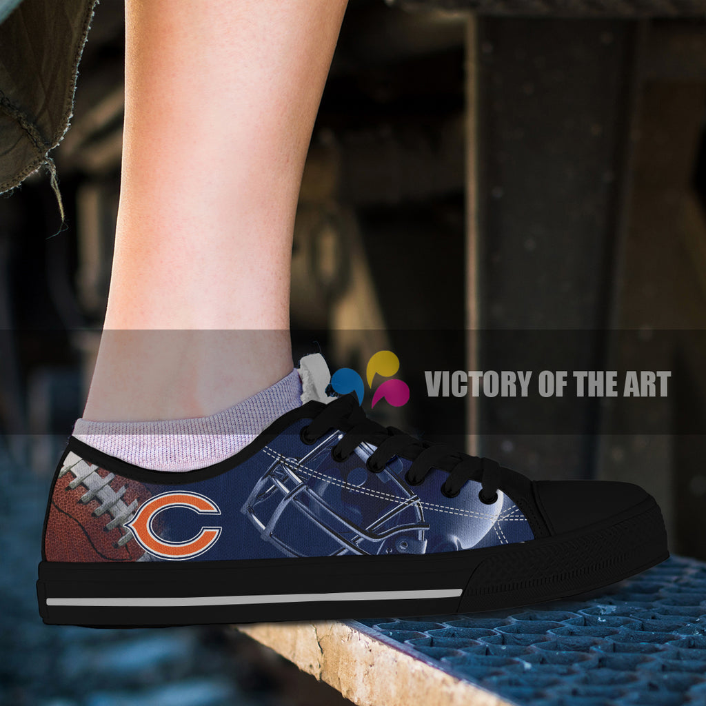 Artistic Scratch Of Chicago Bears Low Top Shoes