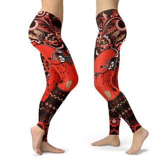 Boho Cleveland Browns Leggings With Fantastic Art