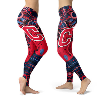 Boho Cleveland Indians Leggings With Fantastic Art