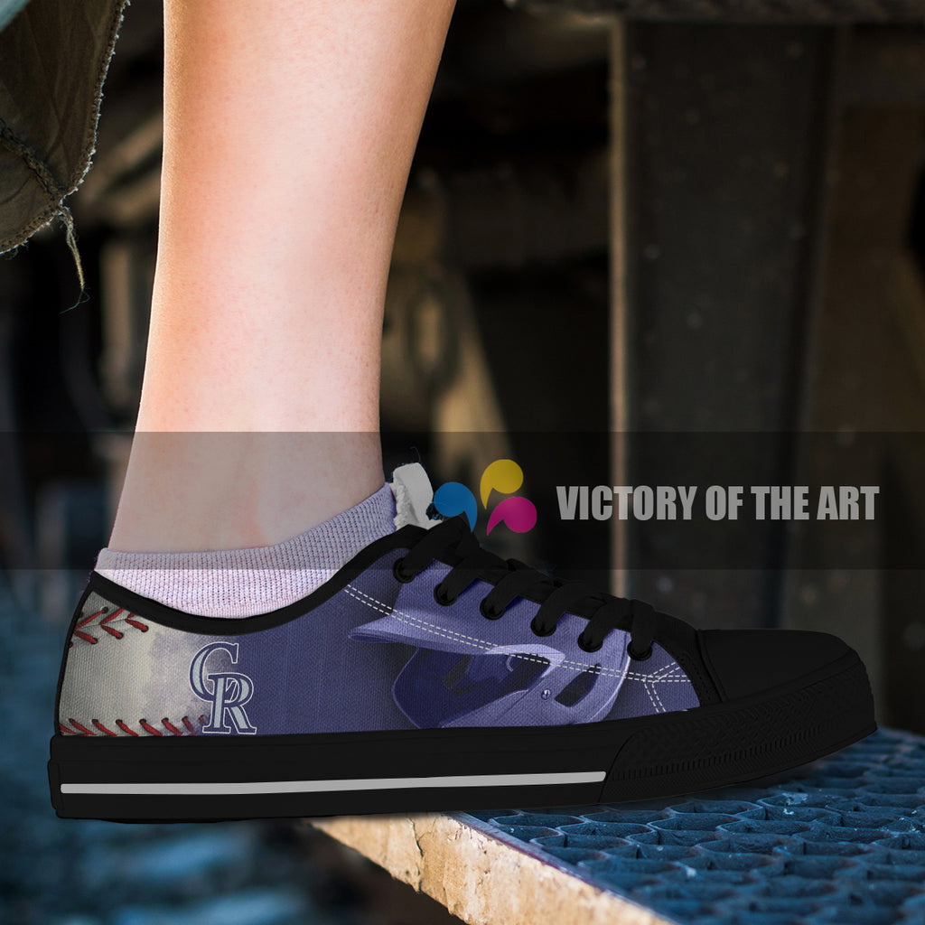 Artistic Scratch Of Colorado Rockies Low Top Shoes