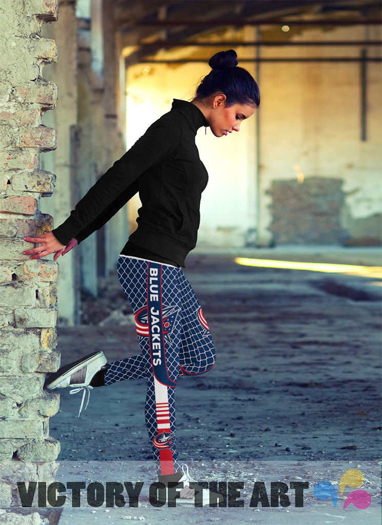 Amazing Line Circle Stylish Fashion Columbus Blue Jackets Leggings