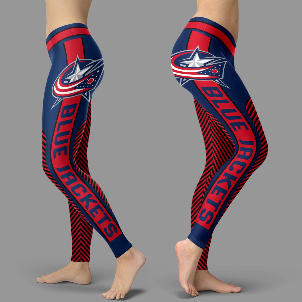 Colorful Gorgeous Fitting Fabulous Columbus Blue Jackets Leggings