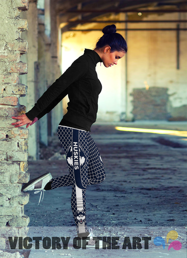Amazing Line Circle Stylish Fashion Connecticut Huskies Leggings