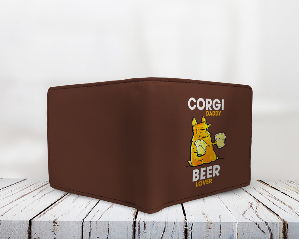 Corgi Daddy Beer Lover Men's Wallets
