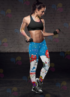 Funny Merry Christmas Detroit Lions Leggings