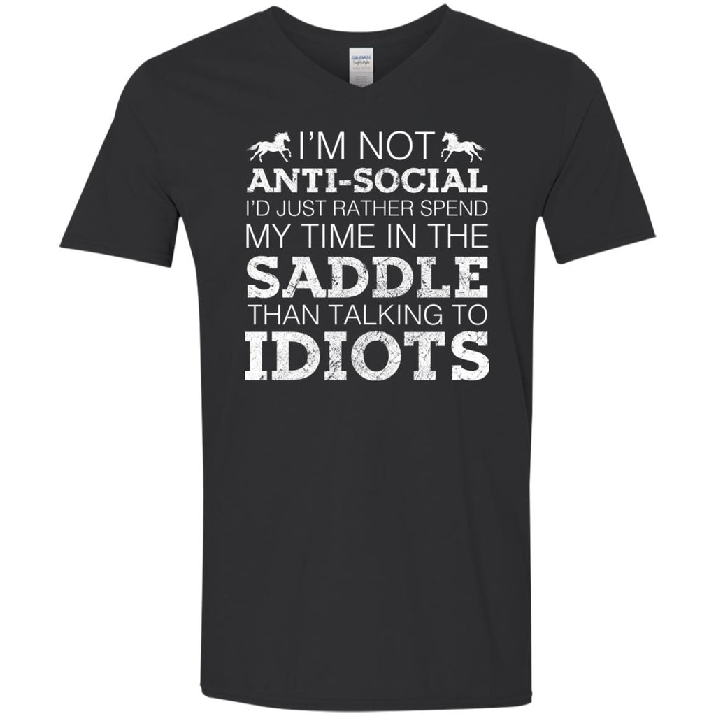 I'm Not Anti-Social Horse Tshirt For Equestrian Gift