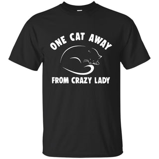 One Cat Away From Crazy Lady Cat Tshirt For Kitten Lover