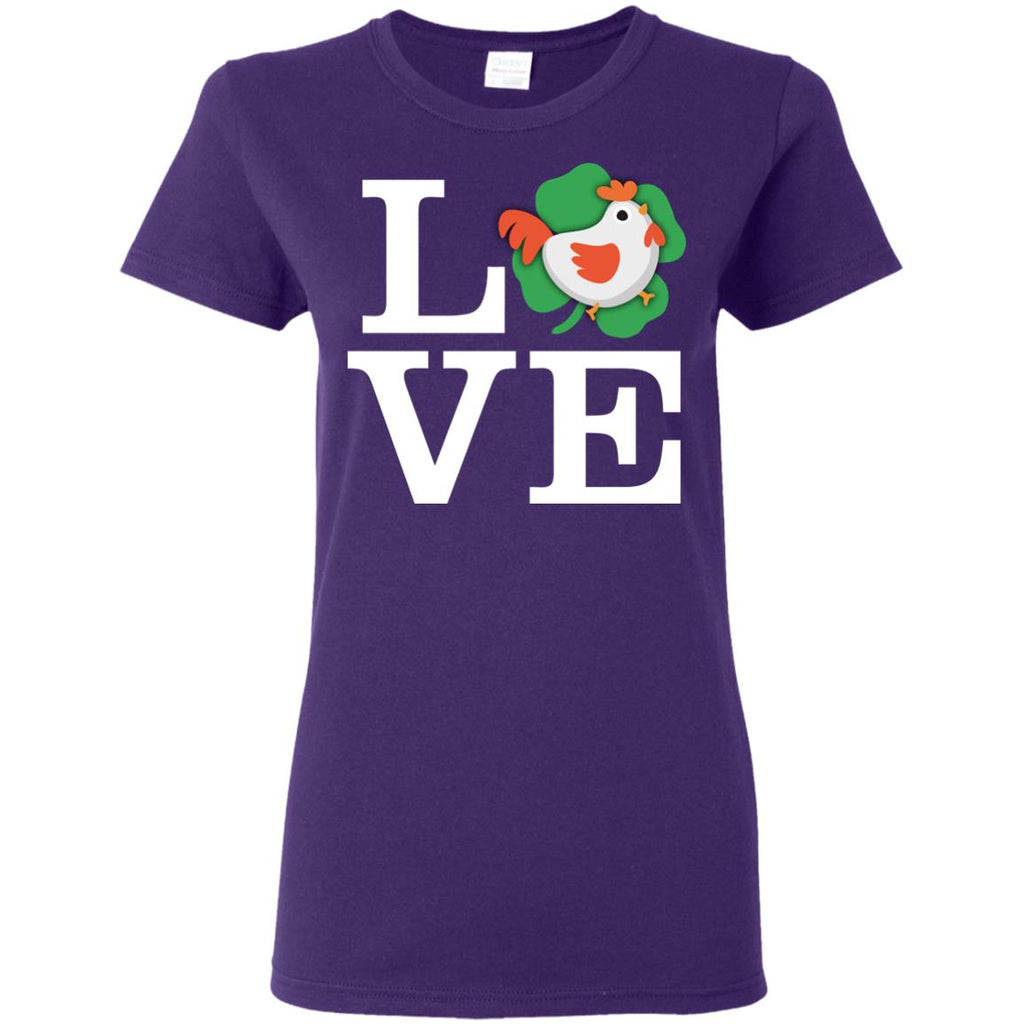 Funny Chicken Tee Shirt Love Animals for Farmer St. Patrick's Day Gift