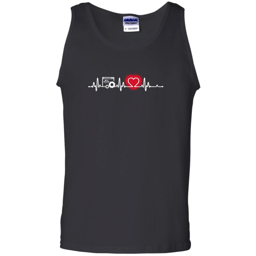 Heart Beat Red Programer Tshirt For Lover