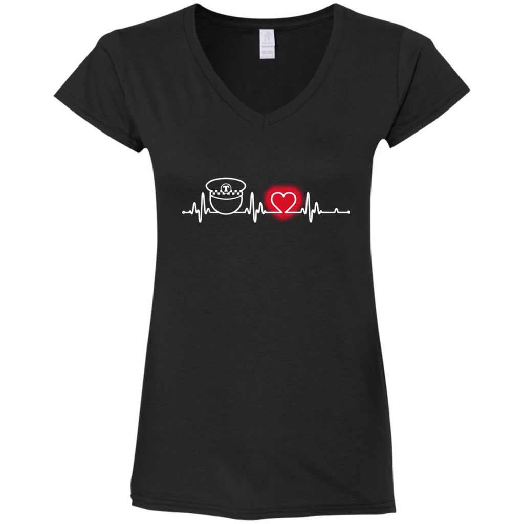 Heart Beat Red Bus Driver Tshirt For Lover