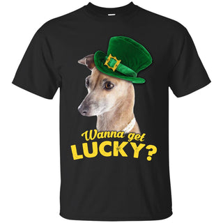 Funny Greyhound Tshirt Wanna Get Lucky St. Patrickday Hound Dog Gift