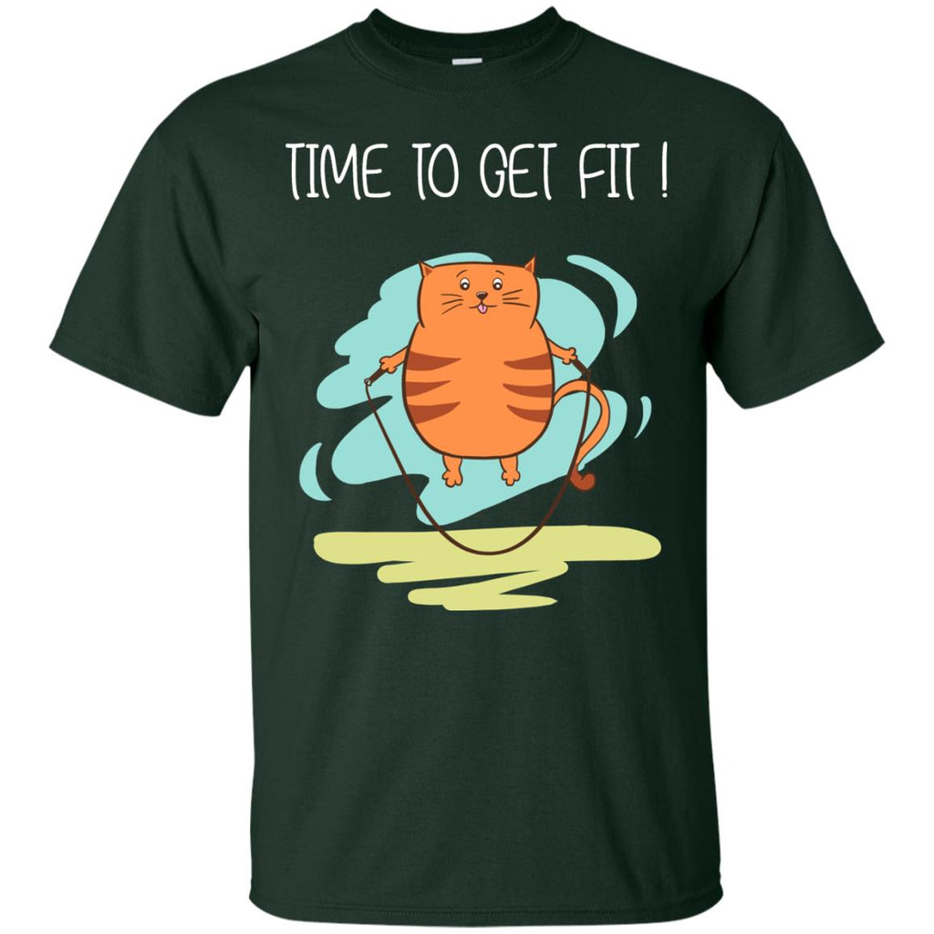 Time To Get Fit Cat Tshirt For Kitten Lover