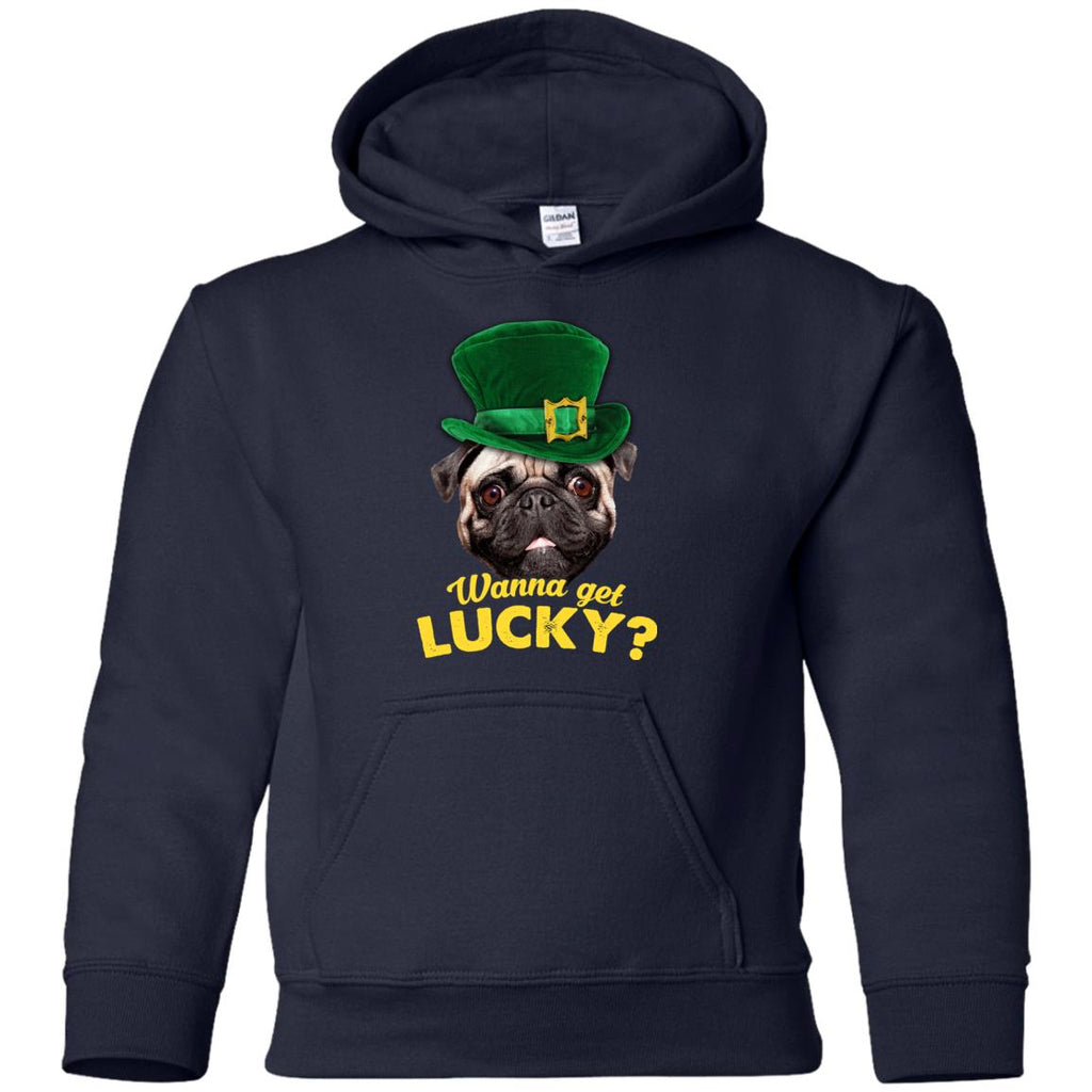 Funny Pug Tshirt Wanna Get Lucky St. Patrick's Day Pugy Dog Gift