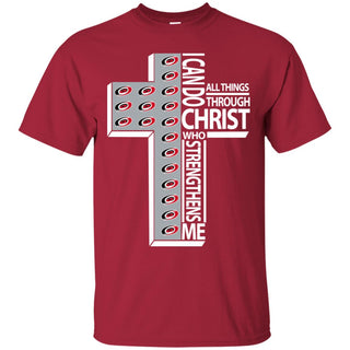 Gorgeous I Can Do All Things Through Christ Carolina Hurricanes Tshirt