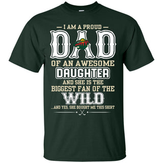 Proud Of Dad with Daughter Minnesota Wild Tshirt For Fan