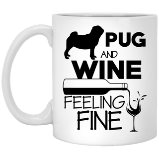 Pug & Wine Feeling Fine Mugs