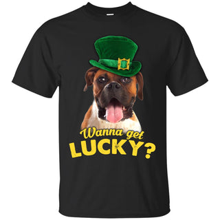 Funny Boxer T Shirt Wanna Get Lucky For St. Patrick's Day Gift