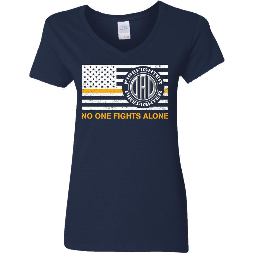 Dad Firefighter No One Fights Alone T Shirt