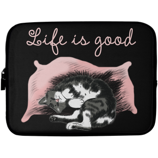 Life Is Good Cat Laptop Sleeves