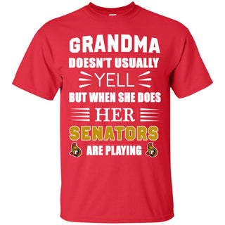 Cool Grandma Doesn't Usually Yell She Does Her Ottawa Senators Tshirt