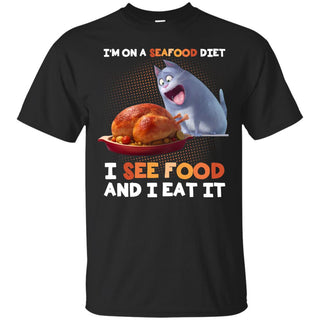 I'm On A Seafood Diet I See Food And I Eat It Cat tshirt for kitten lover