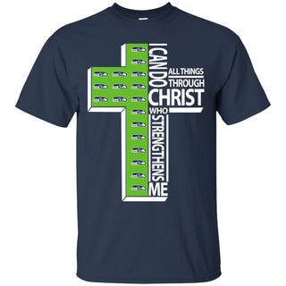 Gorgeous I Can Do All Things Through Christ Seattle Seahawks Tshirt