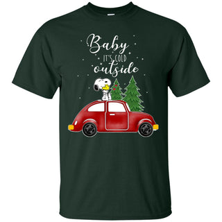 Snoopy Tshirt With Car - Baby It's Cold Outside Tee Shirt
